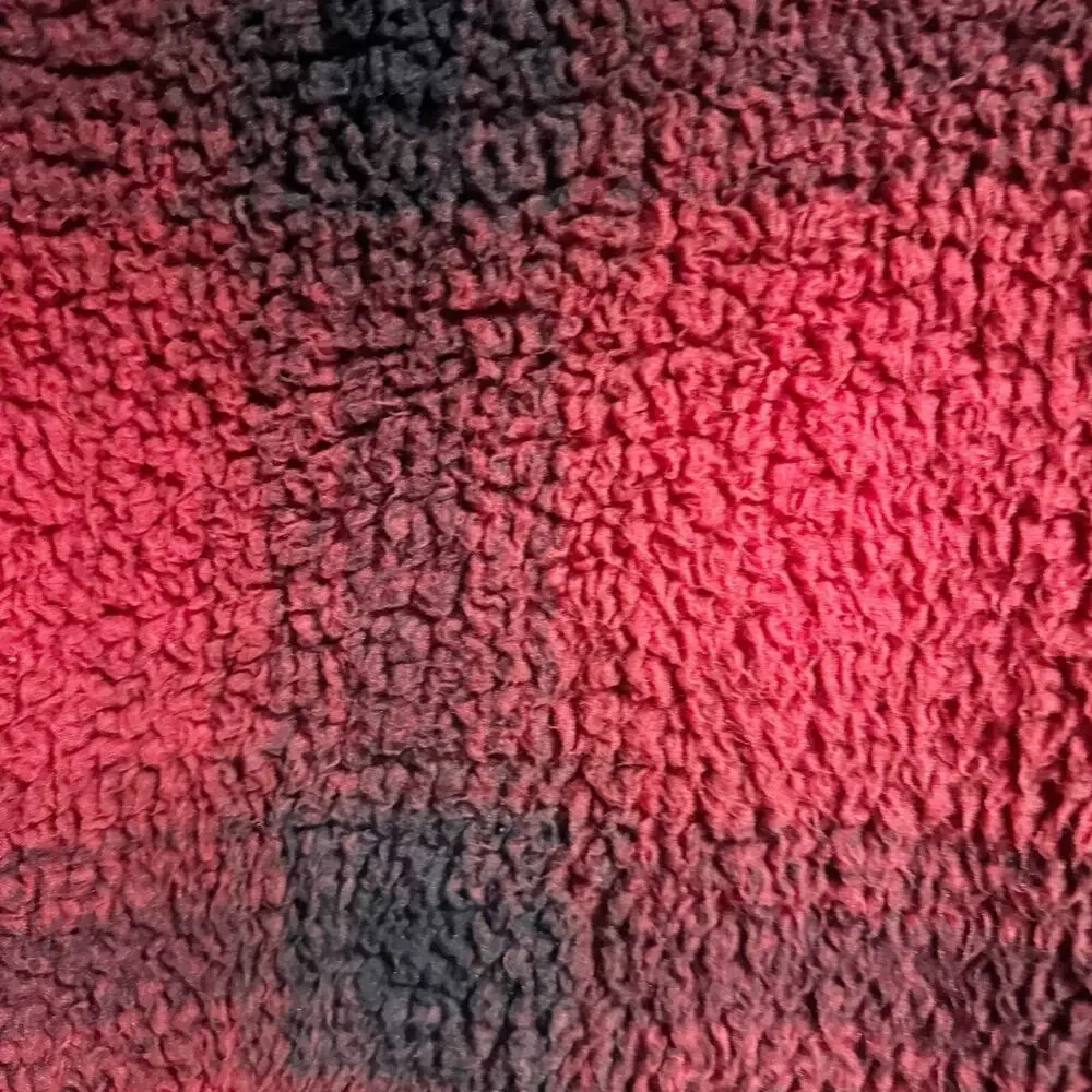 Abercrombie Fitch Women Large Buffalo Plaid Cocoon Sherpa Half Zip Sweater Jacks - Picture 6 of 6